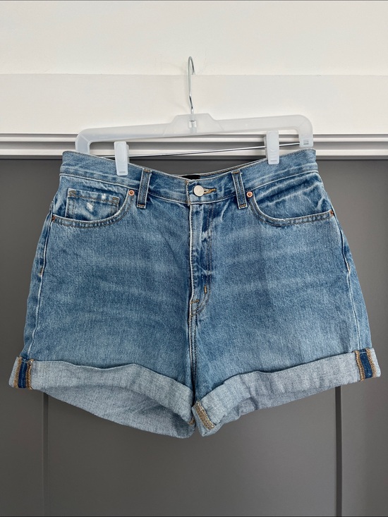 BDG Pants - BDG Urban Outfitters Mom High-Rise Blue Denim Cuffed Women's Shorts 100% Cotton